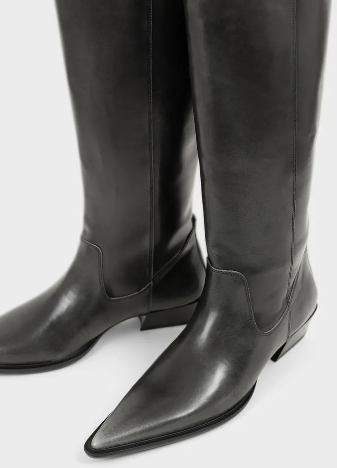 Women Vagabond Tall Boots CASSIE TALL BOOTS Grey Brushoff Leather