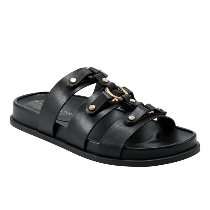 Women Verity Flat Footbed Sandal Black Marc Fisher Sandals