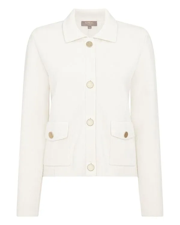 Women Women039s Cropped Milano Cashmere JacketIn New Ivory White New Ivory White NPeal Coats and Jackets