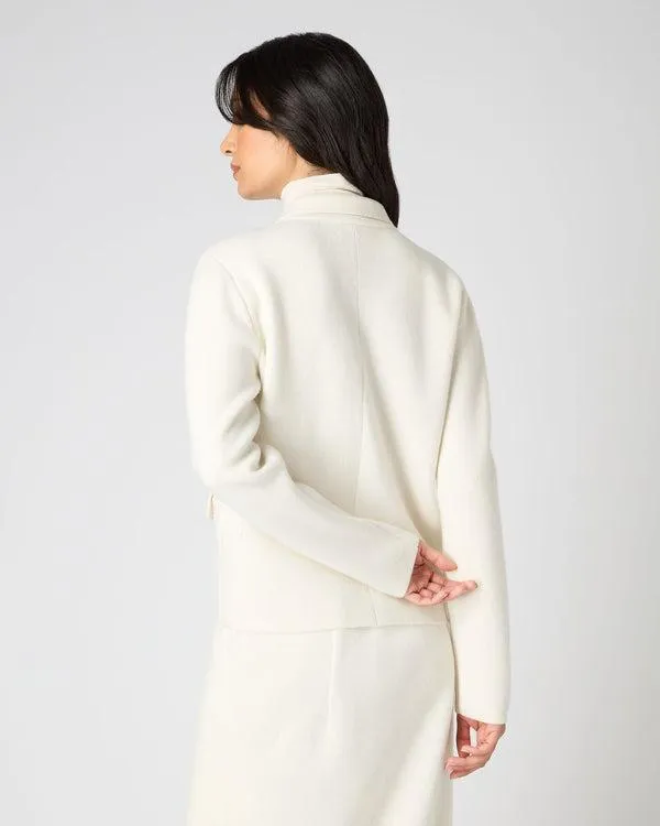 Women Women039s Cropped Milano Cashmere JacketIn New Ivory White New Ivory White NPeal Coats and Jackets