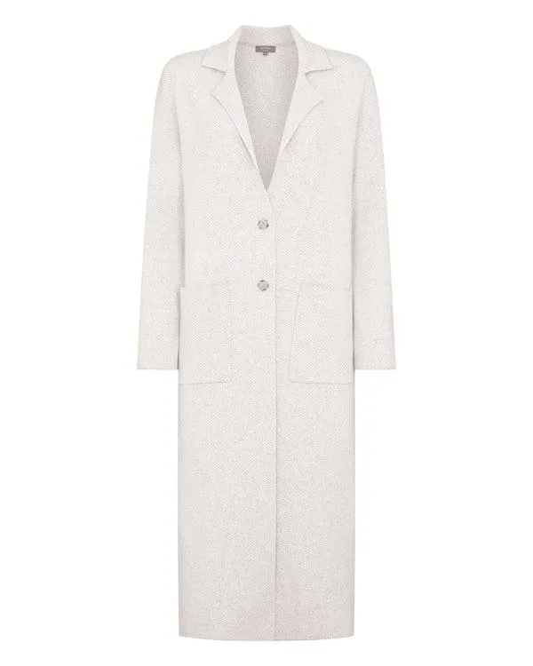 Women Women039s Herringbone Cashmere CoatIn New Ivory White New Ivory White NPeal Coats and Jackets