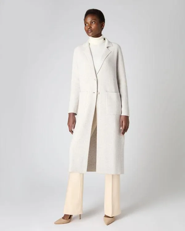 Women Women039s Herringbone Cashmere CoatIn New Ivory White New Ivory White NPeal Coats and Jackets