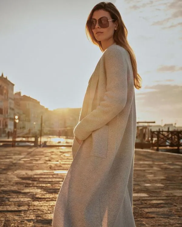 Women Women039s Herringbone Cashmere CoatIn New Ivory White New Ivory White NPeal Coats and Jackets