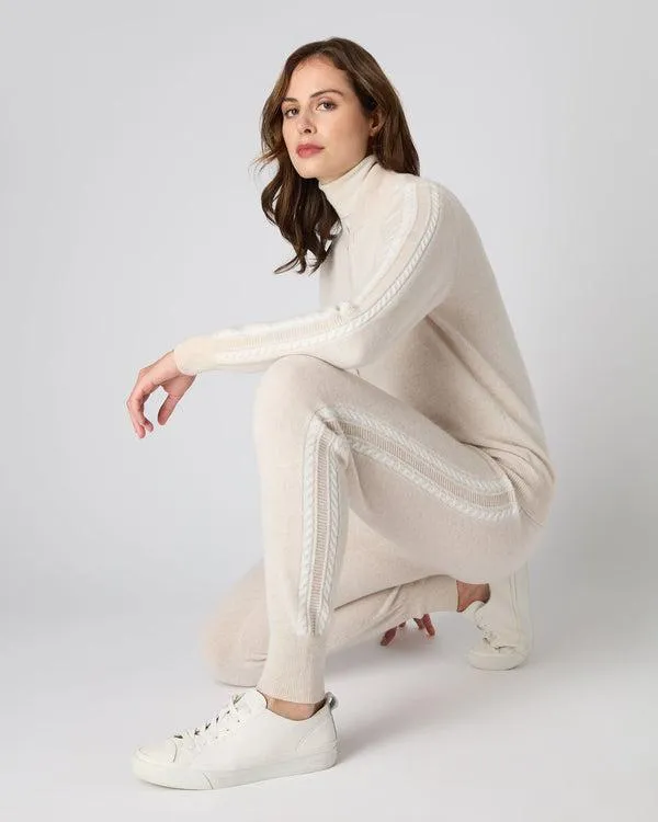 Women Women039s Lurex Detail Cashmere BomberIn Ecru White Ecru White NPeal Cardigans