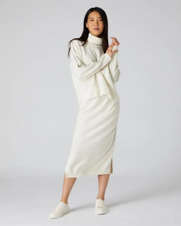 Women Women039s Metal Trim Cashmere SweaterIn New Ivory White New Ivory White NPeal Turtle Necks