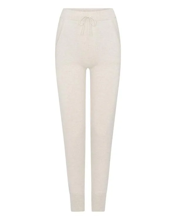 Women Women039s Plain Cashmere Lounge PantsIn Ecru White Ecru White NPeal Leggings and Trousers