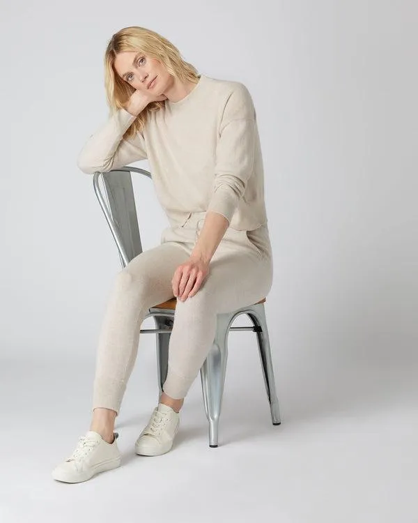 Women Women039s Plain Cashmere Lounge PantsIn Ecru White Ecru White NPeal Leggings and Trousers