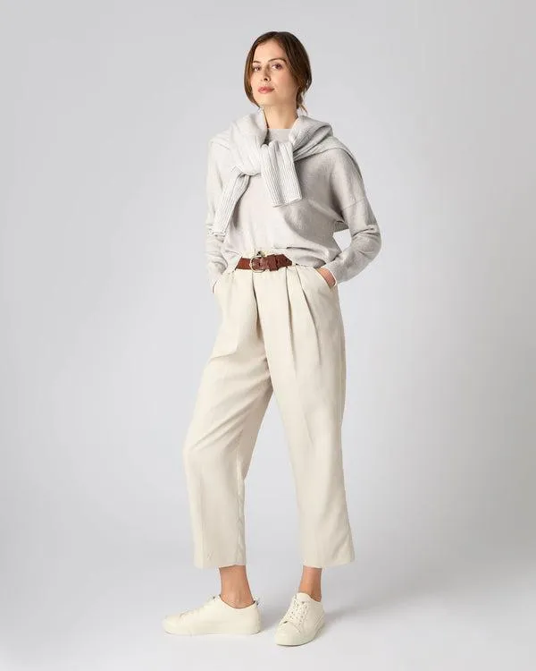 Women Women039s Relaxed Round Neck Cashmere SweaterIn Pebble Grey Pebble Grey NPeal Round Necks