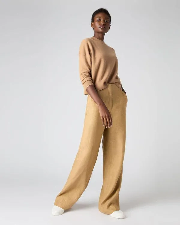 Women Women039s Relaxed Round Neck Cashmere SweaterIn Sahara Brown Sahara Brown NPeal Round Necks