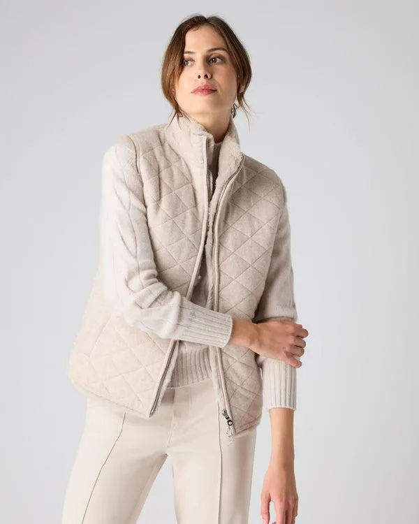 Women Women039s Rex Lined Diamond Cashmere GiletIn Heather Beige Brown Heather Beige Brown NPeal Gilets Women Women039s Rex Lined Diamond Cashmere GiletIn Heather Beige Brown Heather Beige Brown NPeal Gilets