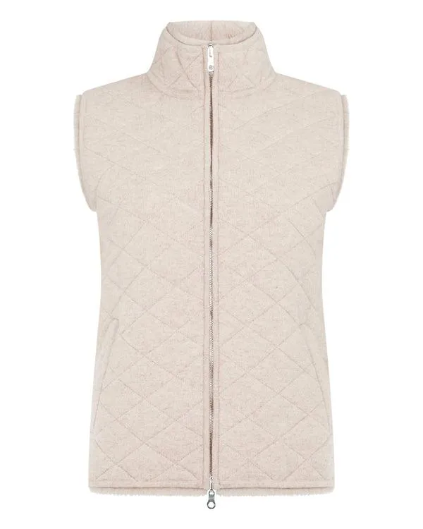 Women Women039s Rex Lined Diamond Cashmere GiletIn Heather Beige Brown Heather Beige Brown NPeal Gilets