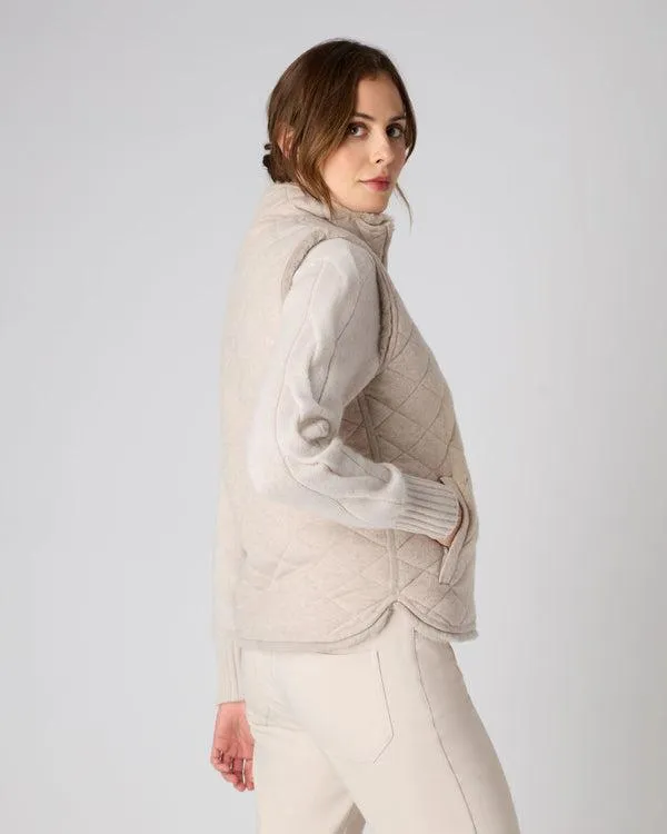 Women Women039s Rex Lined Diamond Cashmere GiletIn Heather Beige Brown Heather Beige Brown NPeal Gilets