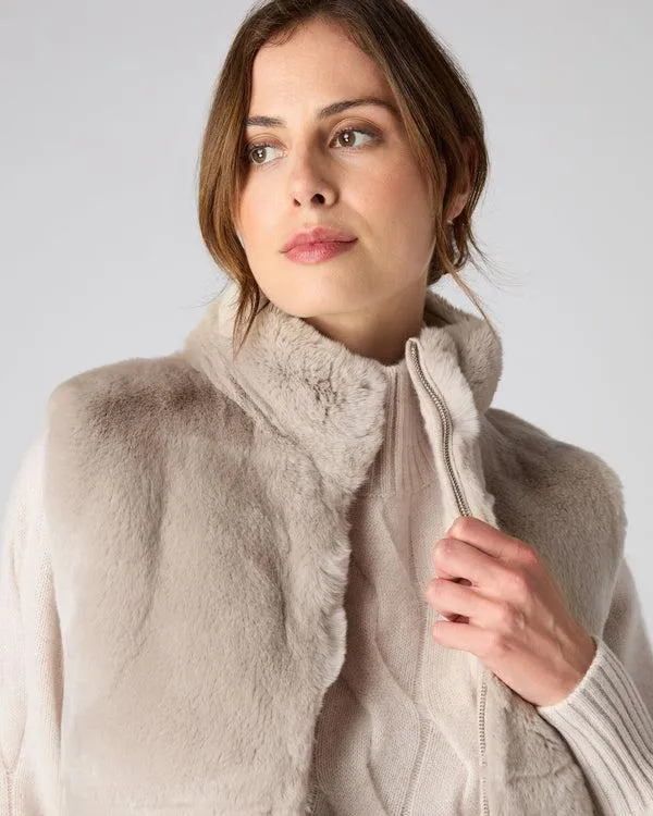 Women Women039s Rex Lined Diamond Cashmere GiletIn Heather Beige Brown Heather Beige Brown NPeal Gilets
