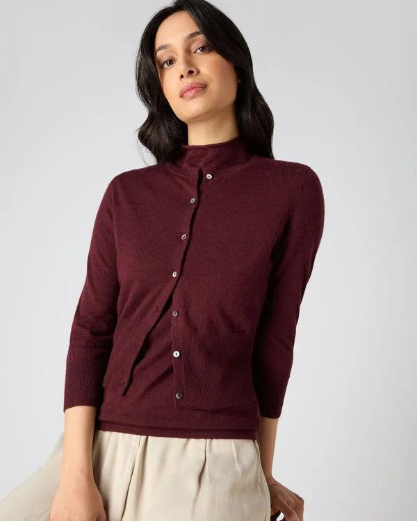 Women Women039s Superfine Cropped Cashmere CardiganIn Burgundy Red Burgundy Red NPeal Cardigans Women Women039s Superfine Cropped Cashmere CardiganIn Burgundy Red Burgundy Red NPeal Cardigans
