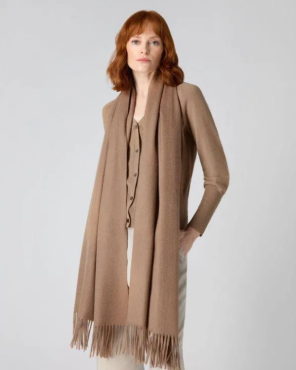 Women Women039s Woven Cashmere ShawlIn Dark Tan Brown Dark Tan Brown NPeal Pashminas Wraps and Shawls
