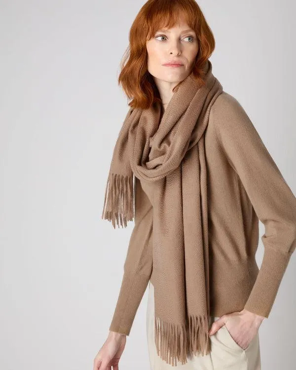 Women Women039s Woven Cashmere ShawlIn Dark Tan Brown Dark Tan Brown NPeal Pashminas Wraps and Shawls