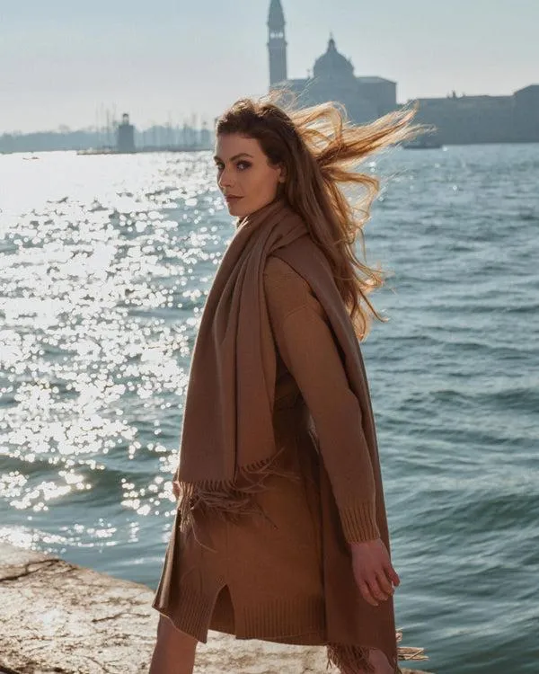 Women Women039s Woven Cashmere ShawlIn Dark Tan Brown Dark Tan Brown NPeal Pashminas Wraps and Shawls