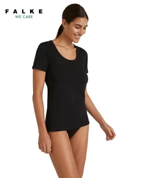 Women Women TShirt Roundneck Daily Natural Black FALKE Shirts
