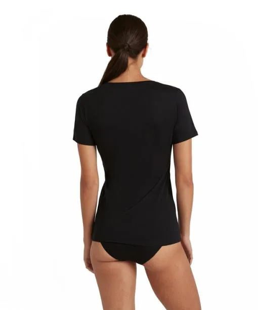 Women Women TShirt Roundneck Daily Natural Black FALKE Shirts