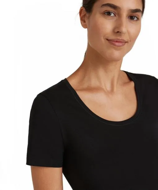 Women Women TShirt Roundneck Daily Natural Black FALKE Shirts
