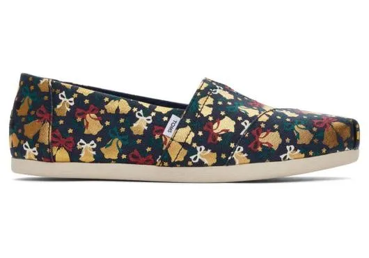 Women WomenAlpargata Gold Foil Bells Foiled Navy TOMS Exclusives