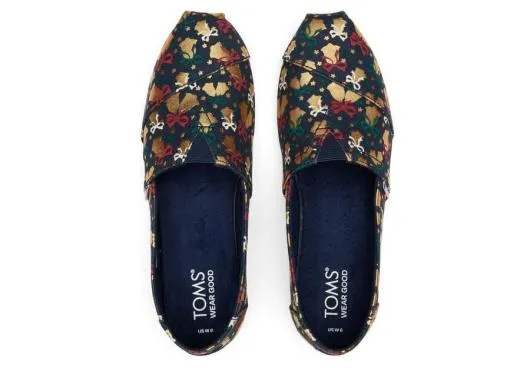 Women WomenAlpargata Gold Foil Bells Foiled Navy TOMS Exclusives
