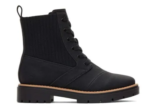 Women WomenIonie Black Vegan LaceUp Boot Black TOMS Boots and Booties