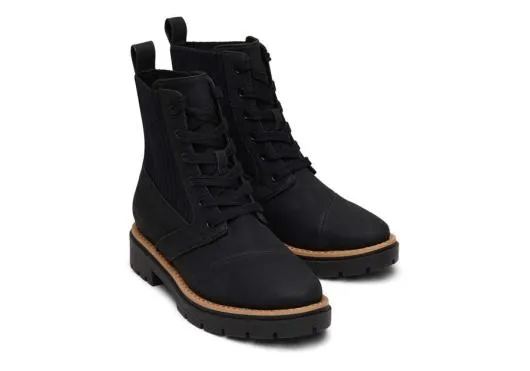 Women WomenIonie Black Vegan LaceUp Boot Black TOMS Boots and Booties