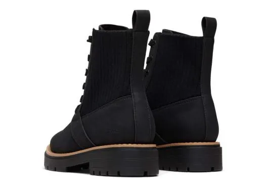 Women WomenIonie Black Vegan LaceUp Boot Black TOMS Boots and Booties