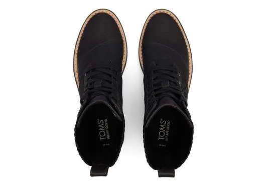 Women WomenIonie Black Vegan LaceUp Boot Black TOMS Boots and Booties