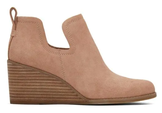 Women WomenKallie Brown Suede Wedge Boot Brown TOMS Boots and Booties