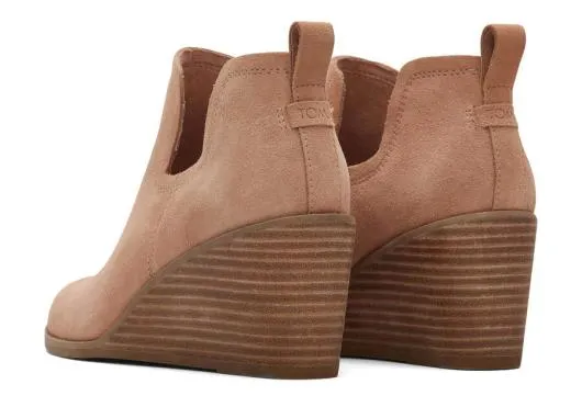 Women WomenKallie Brown Suede Wedge Boot Brown TOMS Boots and Booties