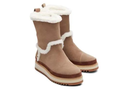 Women WomenMakenna Taupe Water Resistant Faux Fur Boot Taupe Grey TOMS Exclusives