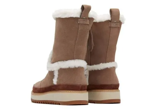 Women WomenMakenna Taupe Water Resistant Faux Fur Boot Taupe Grey TOMS Exclusives