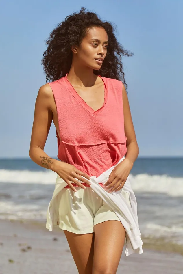 Women Workout Tops Free People Full Hearts Tank Hot Hibiscus