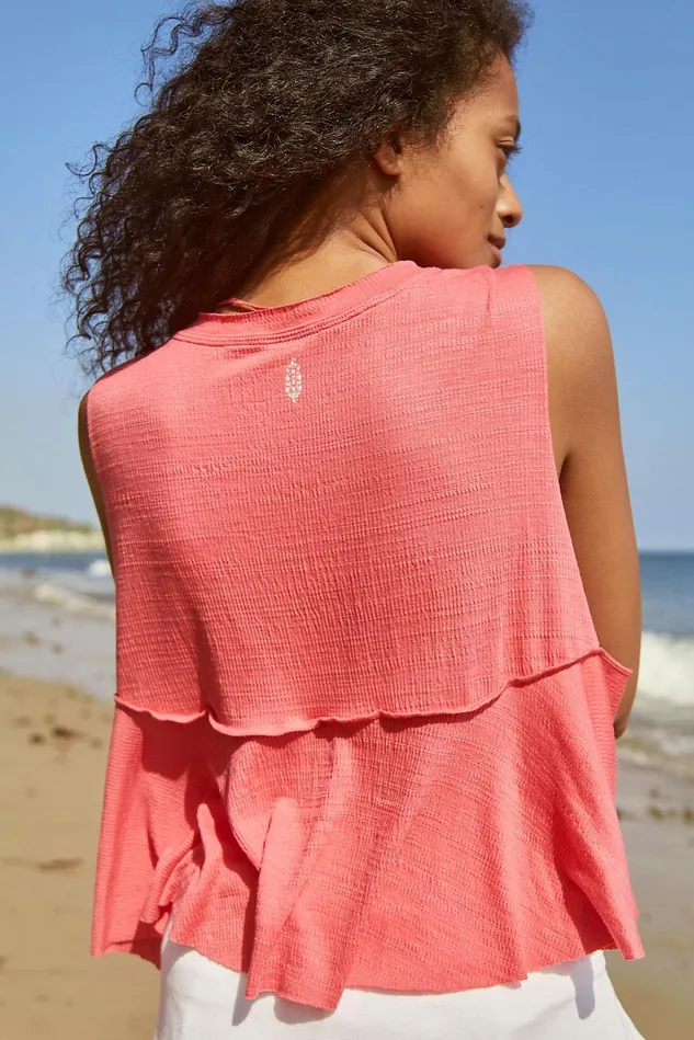 Women Workout Tops Free People Full Hearts Tank Hot Hibiscus