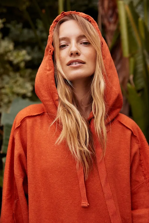 Women Workout Tops Free People Rivalry Hoodie Deep Ginger