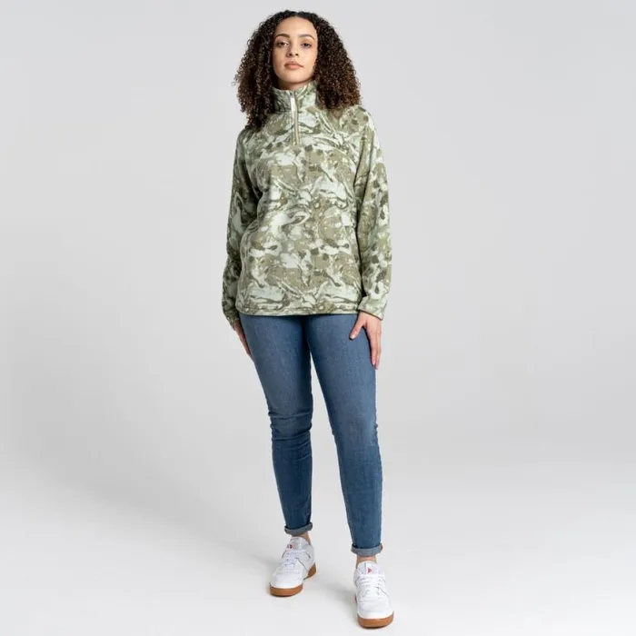 Womens Half Zip Fleece Craghoppers Lani Half Zip Fleece Willow Green Print Womens Half Zip Fleece Craghoppers Lani Half Zip Fleece Willow Green Print