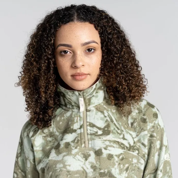 Womens Half Zip Fleece Craghoppers Lani Half Zip Fleece Willow Green Print Womens Half Zip Fleece Craghoppers Lani Half Zip Fleece Willow Green Print