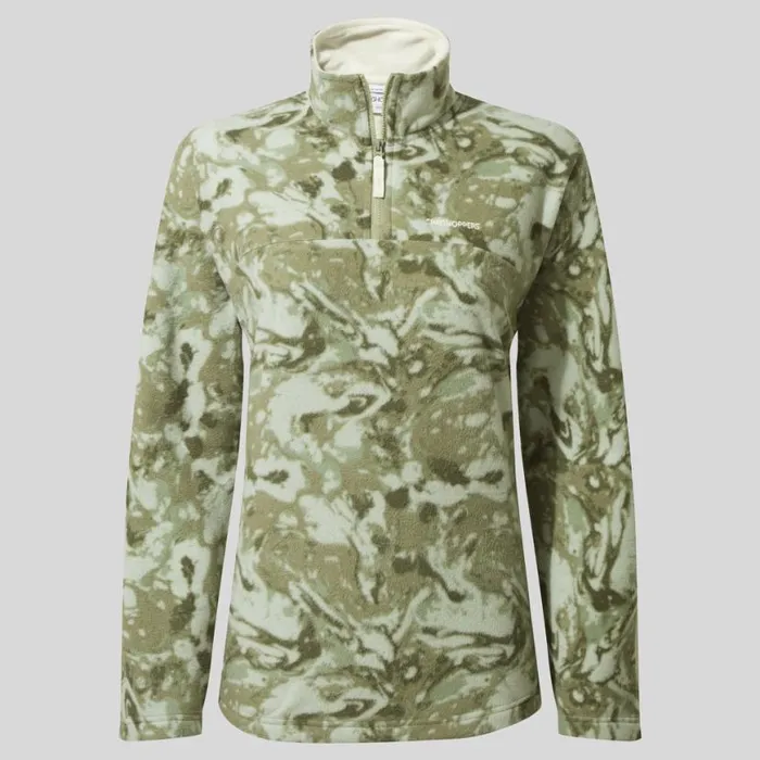 Womens Half Zip Fleece Craghoppers Lani Half Zip Fleece Willow Green Print Womens Half Zip Fleece Craghoppers Lani Half Zip Fleece Willow Green Print