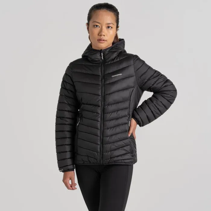 Womens Insulated Jackets Craghoppers Compresslite VIII Hooded Jacket Black