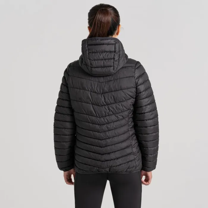 Womens Insulated Jackets Craghoppers Compresslite VIII Hooded Jacket Black Womens Insulated Jackets Craghoppers Compresslite VIII Hooded Jacket Black