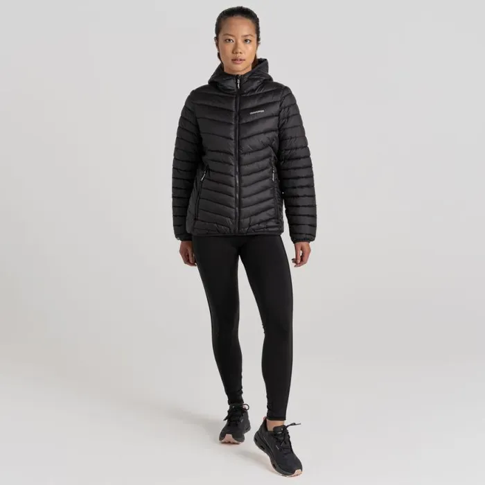 Womens Insulated Jackets Craghoppers Compresslite VIII Hooded Jacket Black Womens Insulated Jackets Craghoppers Compresslite VIII Hooded Jacket Black