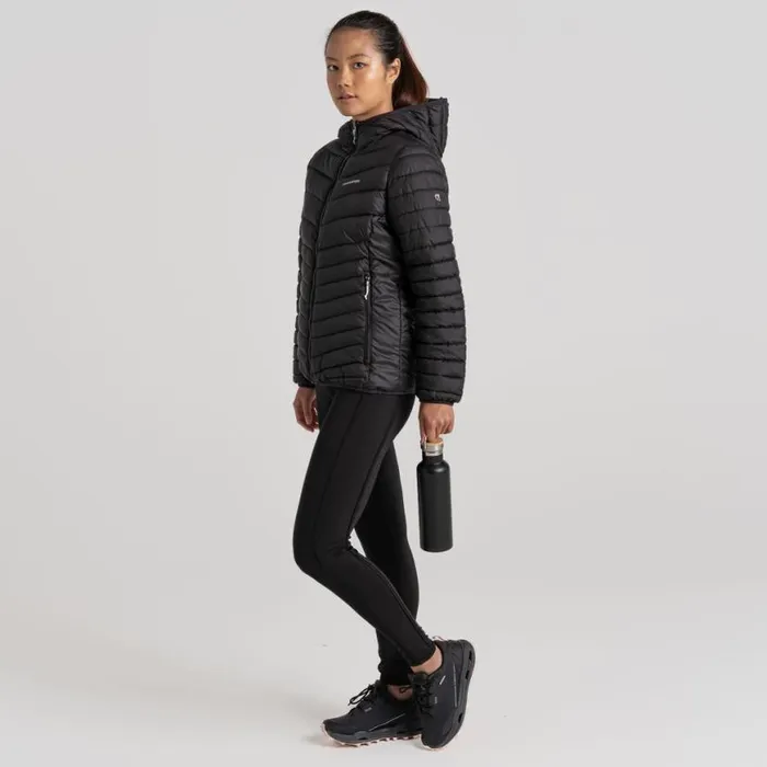 Womens Insulated Jackets Craghoppers Compresslite VIII Hooded Jacket Black Womens Insulated Jackets Craghoppers Compresslite VIII Hooded Jacket Black