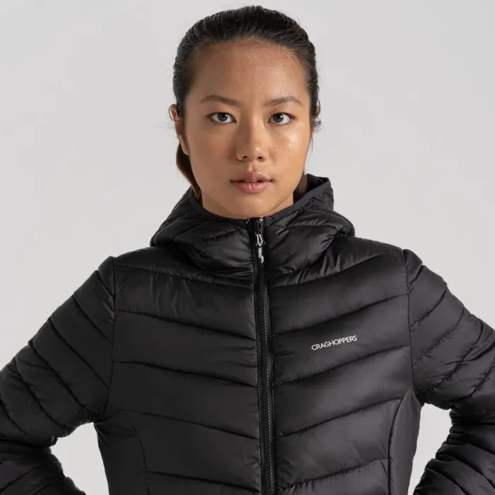 Womens Insulated Jackets Craghoppers Compresslite VIII Hooded Jacket Black Womens Insulated Jackets Craghoppers Compresslite VIII Hooded Jacket Black
