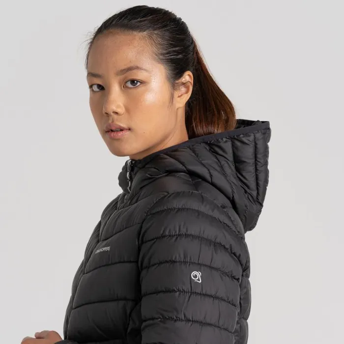Womens Insulated Jackets Craghoppers Compresslite VIII Hooded Jacket Black Womens Insulated Jackets Craghoppers Compresslite VIII Hooded Jacket Black