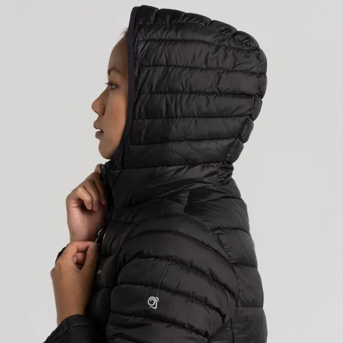 Womens Insulated Jackets Craghoppers Compresslite VIII Hooded Jacket Black Womens Insulated Jackets Craghoppers Compresslite VIII Hooded Jacket Black