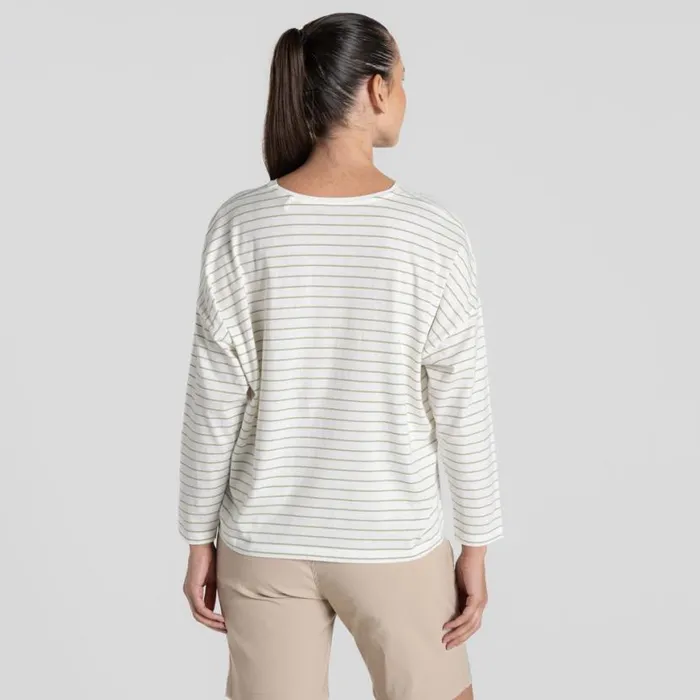 Womens Long Sleeve Craghoppers Kielder Long Sleeved TShirt Bud Green Stripe Womens Long Sleeve Craghoppers Kielder Long Sleeved TShirt Bud Green Stripe
