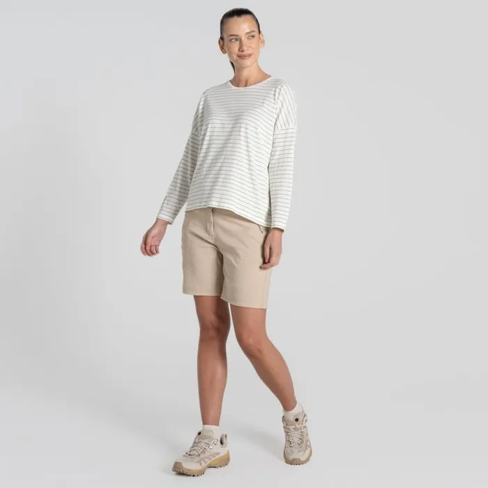 Womens Long Sleeve Craghoppers Kielder Long Sleeved TShirt Bud Green Stripe Womens Long Sleeve Craghoppers Kielder Long Sleeved TShirt Bud Green Stripe