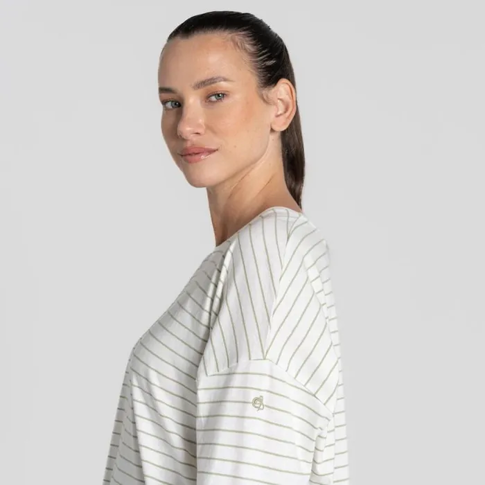 Womens Long Sleeve Craghoppers Kielder Long Sleeved TShirt Bud Green Stripe Womens Long Sleeve Craghoppers Kielder Long Sleeved TShirt Bud Green Stripe